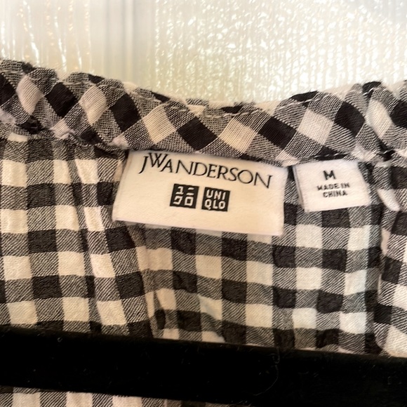 JW Anderson Black & White Linen Checkered Top, Size M - Picture 3 of 6